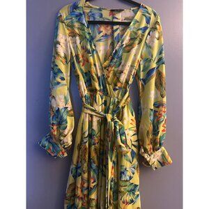 Women's XL Floral Maxi Dress Spring Cottagecore Coastal Boho Lightweight Easter